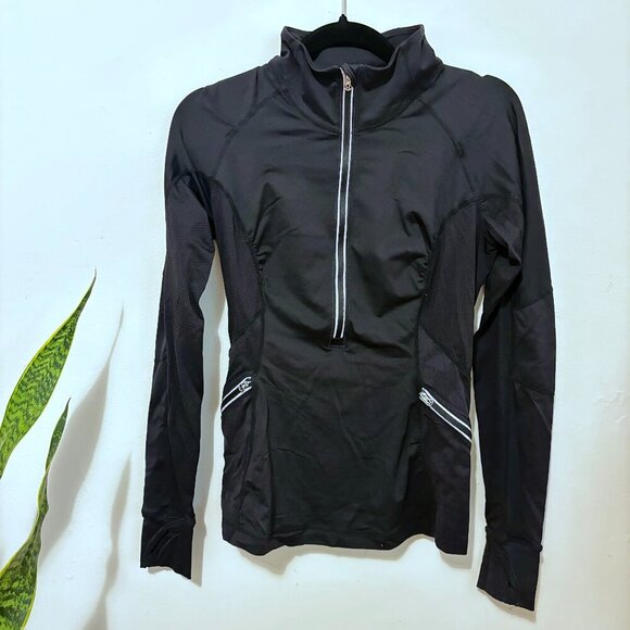 Lululemon Run:Wild 1/2 Zip, Black, Size 8 - Picture 2 of 6